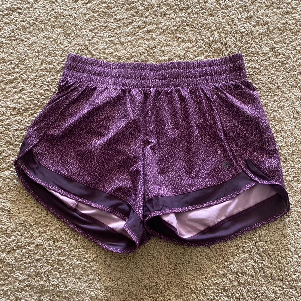 Athleta Printed Mesh Racer Run Short 4”